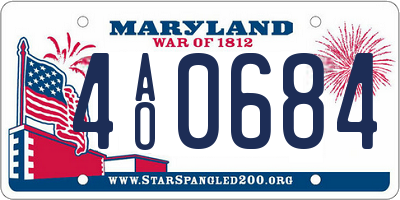 MD license plate 4AO0684