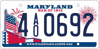 MD license plate 4AO0692