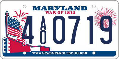 MD license plate 4AO0719