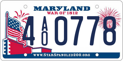 MD license plate 4AO0778