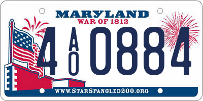 MD license plate 4AO0884