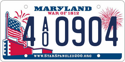 MD license plate 4AO0904