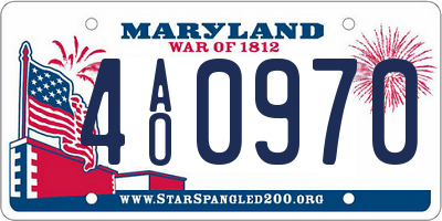 MD license plate 4AO0970