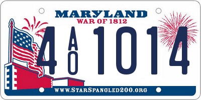 MD license plate 4AO1014
