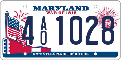 MD license plate 4AO1028