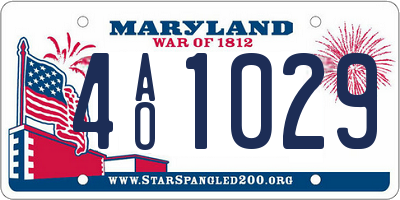 MD license plate 4AO1029