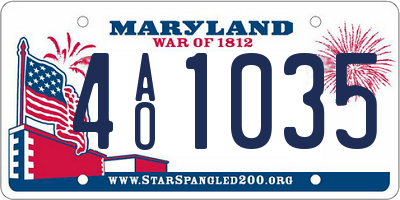 MD license plate 4AO1035