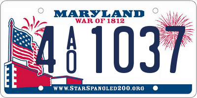 MD license plate 4AO1037