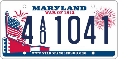 MD license plate 4AO1041
