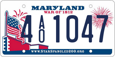 MD license plate 4AO1047