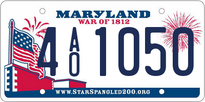 MD license plate 4AO1050