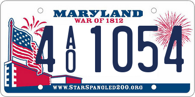 MD license plate 4AO1054