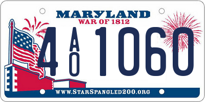 MD license plate 4AO1060