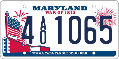 MD license plate 4AO1065