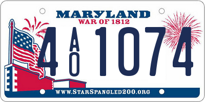 MD license plate 4AO1074