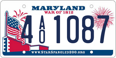 MD license plate 4AO1087