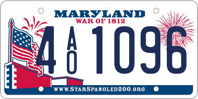 MD license plate 4AO1096