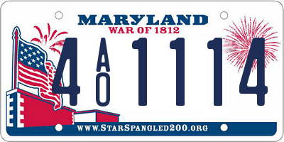 MD license plate 4AO1114