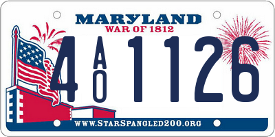 MD license plate 4AO1126