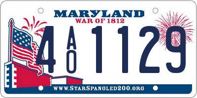 MD license plate 4AO1129