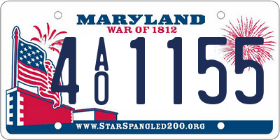 MD license plate 4AO1155