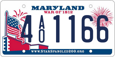 MD license plate 4AO1166