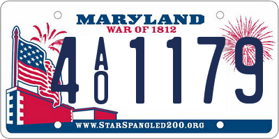 MD license plate 4AO1179