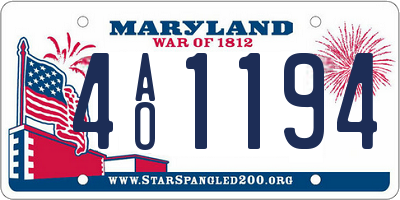 MD license plate 4AO1194