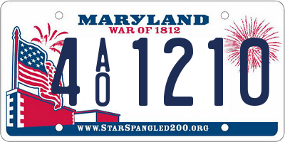 MD license plate 4AO1210