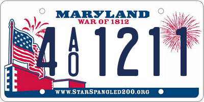 MD license plate 4AO1211