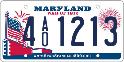 MD license plate 4AO1213