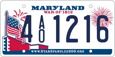 MD license plate 4AO1216
