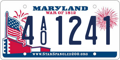 MD license plate 4AO1241