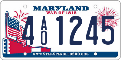 MD license plate 4AO1245