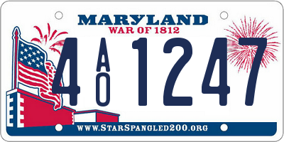 MD license plate 4AO1247
