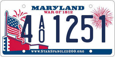 MD license plate 4AO1251