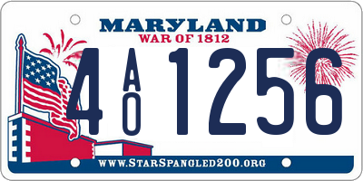 MD license plate 4AO1256