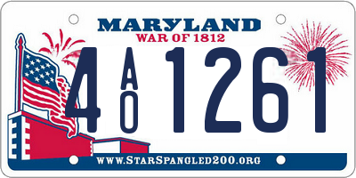 MD license plate 4AO1261