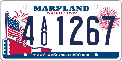 MD license plate 4AO1267