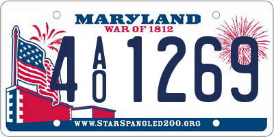 MD license plate 4AO1269