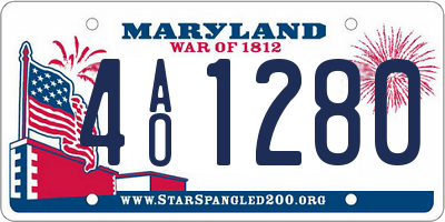 MD license plate 4AO1280