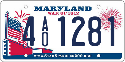 MD license plate 4AO1281
