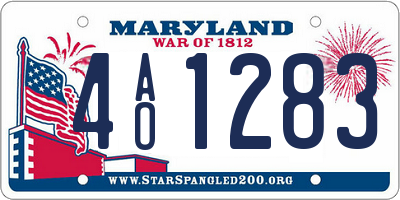 MD license plate 4AO1283