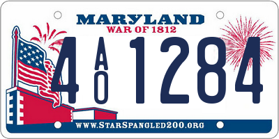 MD license plate 4AO1284