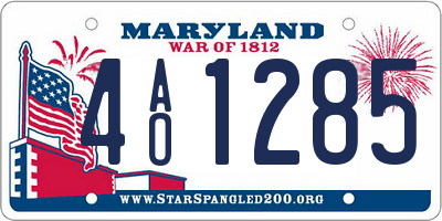 MD license plate 4AO1285