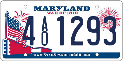 MD license plate 4AO1293