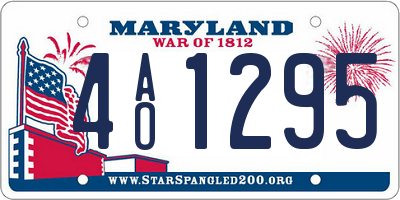 MD license plate 4AO1295