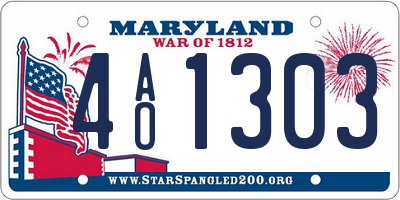 MD license plate 4AO1303