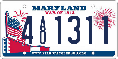 MD license plate 4AO1311