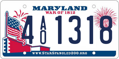 MD license plate 4AO1318